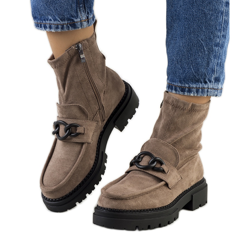 Bottes marron beige Bottes marron beige