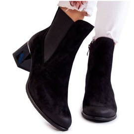 Bottes à talon en daim pour femmes noires Berit le noir