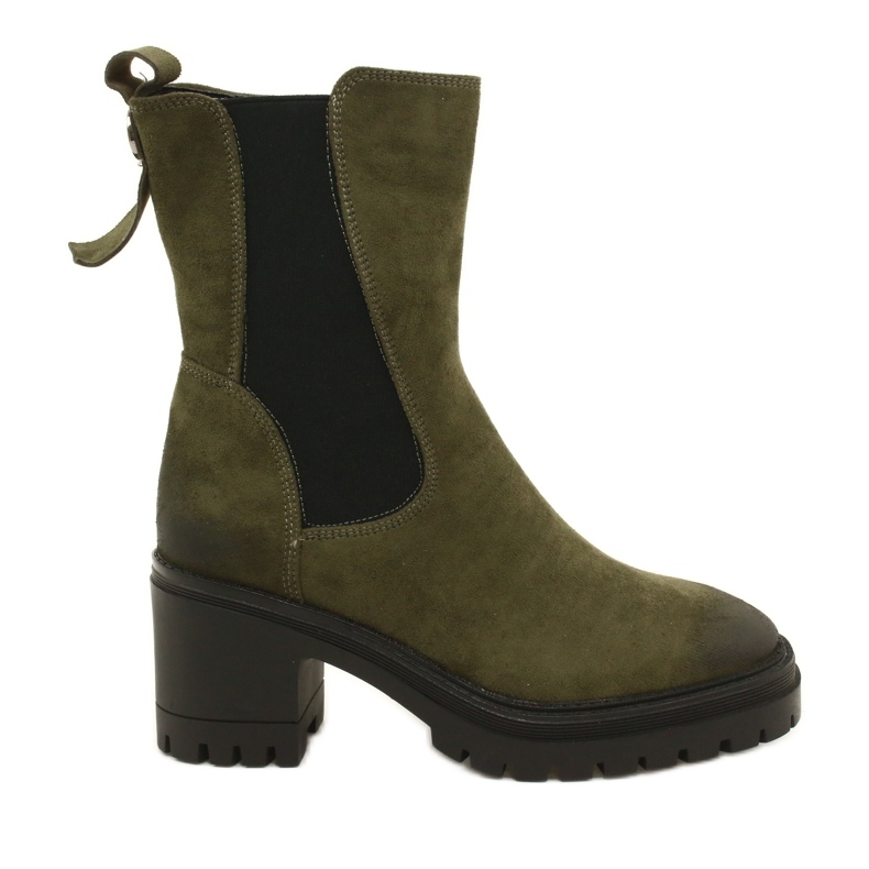 Vinceza Bottines femme en daim à fermeture éclair Liris vert