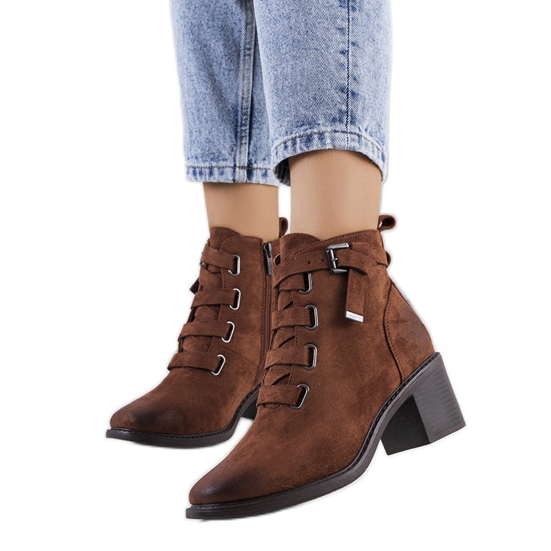PA1 Bottines marron sur le poteau Klinte brun