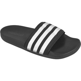 Adidas Adilette Cloudfoam Ultra Stripes Diapositives Femme S80420 blanc noir