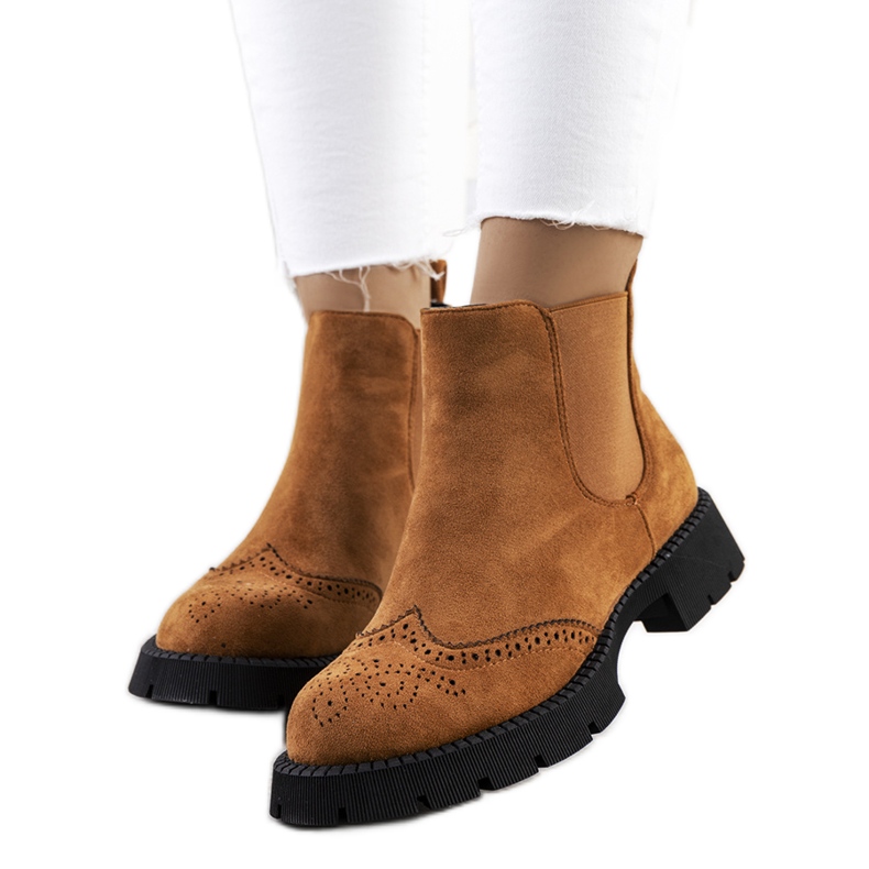 Bottines Chelsea marron sur une grosse semelle Newsome brun