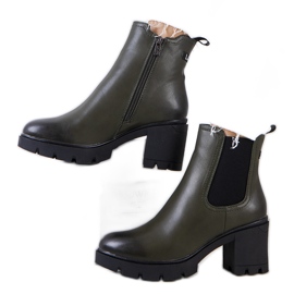 PA1 Bottines vertes à talons Selima