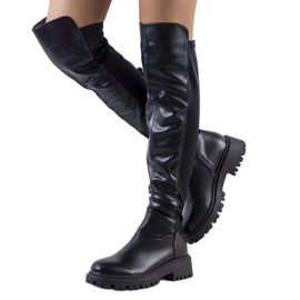 PA1 Bottes noires sur la plateforme Khadim