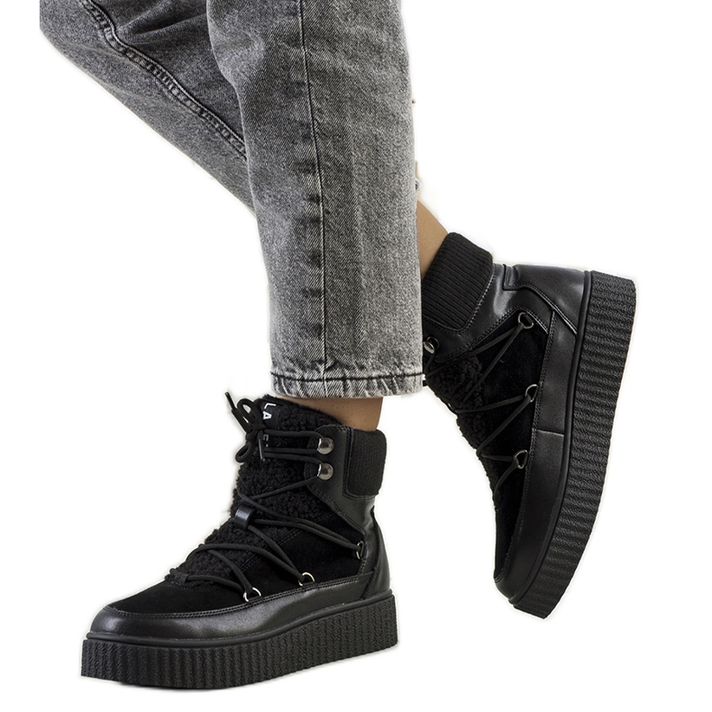 PA1 Bottes de neige noires pour femmes de Laursen le noir