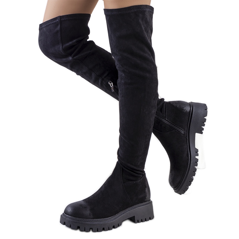 Bottines Maisy en daim noir le noir