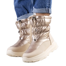 Bottes de neige dorées à revers Houle beige