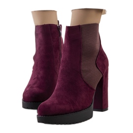 PA1 Bottines à talon bordeaux Macie multicolore