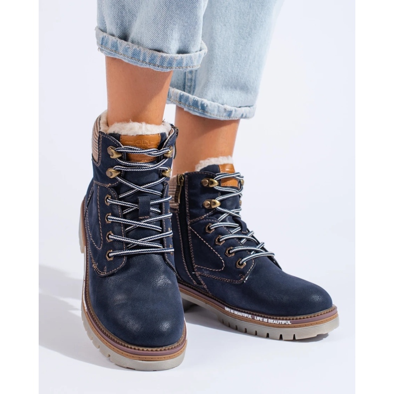 Boots femme bleu marine