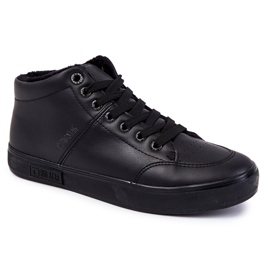 Baskets en cuir classiques pour hommes Big Star KK174348 Noir