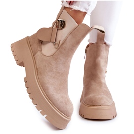 PS1 Bottes Chaudes Suede Workers Beige Magnis