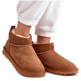 Bottes de neige basses en daim pour femme Camel Shelie brun