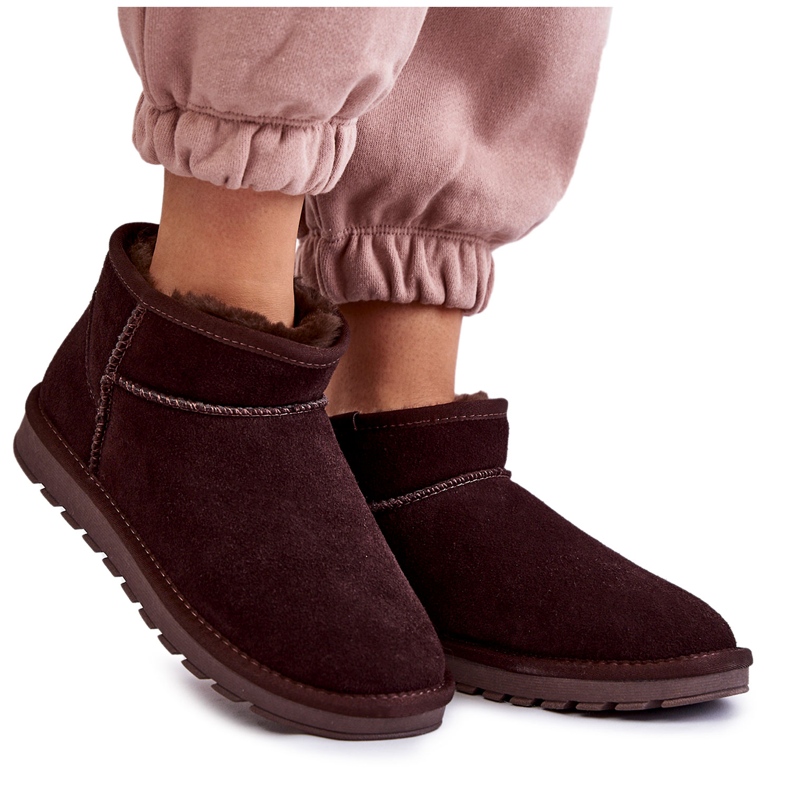 Bottes de Neige Basses en Daim pour Femme Marron Shelie brun