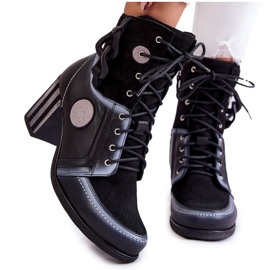 Bottes en cuir pour femmes Maciejka 05599-01 Noir multicolore