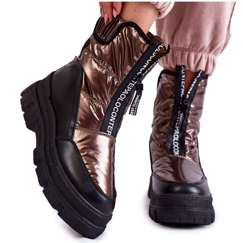 Vinceza Bottes de neige confortables pour femme, marron et noir Elodia brun multicolore