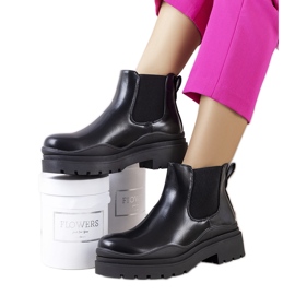 PA1 Bottes noires sur la plateforme Gaffney le noir