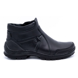 Olivier Bottes d'hiver en cuir pour hommes 352MP noir