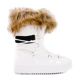 Bottes de neige à plateforme pour femmes avec fourrure Shelovet blanc