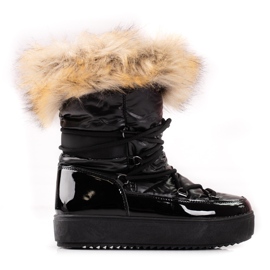 Bottes de neige à plateforme pour femmes avec fourrure Shelovet noir