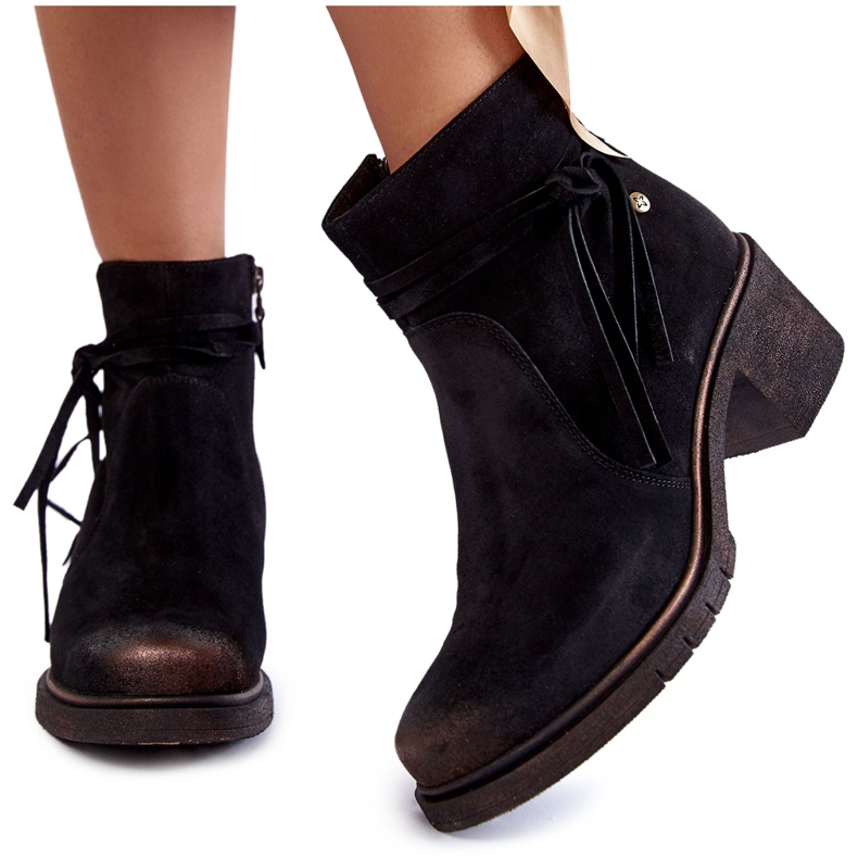 Bottines en Daim pour Femme Maciejka 05720-01 Noir le noir
