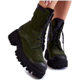 PL5 Bottes chaudes en daim vert classique Caima