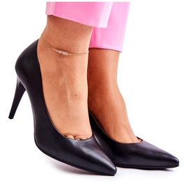 Sergio Leone Escarpins classiques en cuir noir magiquement 1396 le noir