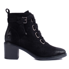 Bottines noires à talons pour femme le noir