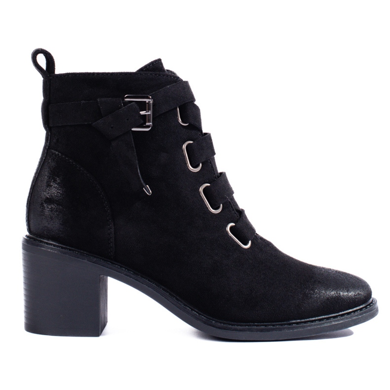 Bottines noires à talons pour femme le noir
