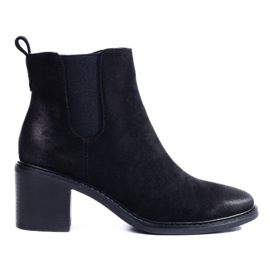 Bottines Chelsea noires pour femme sur le poteau le noir Bottines Chelsea noires pour femme sur le poteau le noir