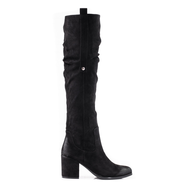 Bottes Shelovet noires en daim pour femmes le noir