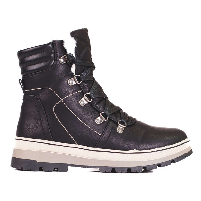 Chaussures de randonnée noires avec isolation pour femme le noir