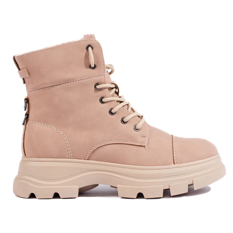 Bottines plateforme femme, rose