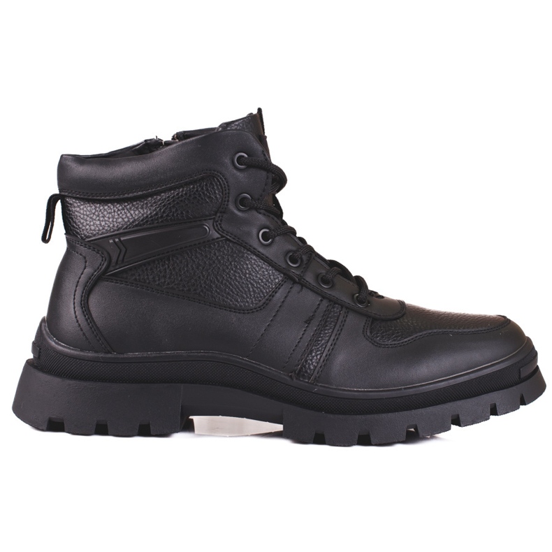 SHELOVET Bottes d'hiver pour hommes isolées avec fourrure le noir