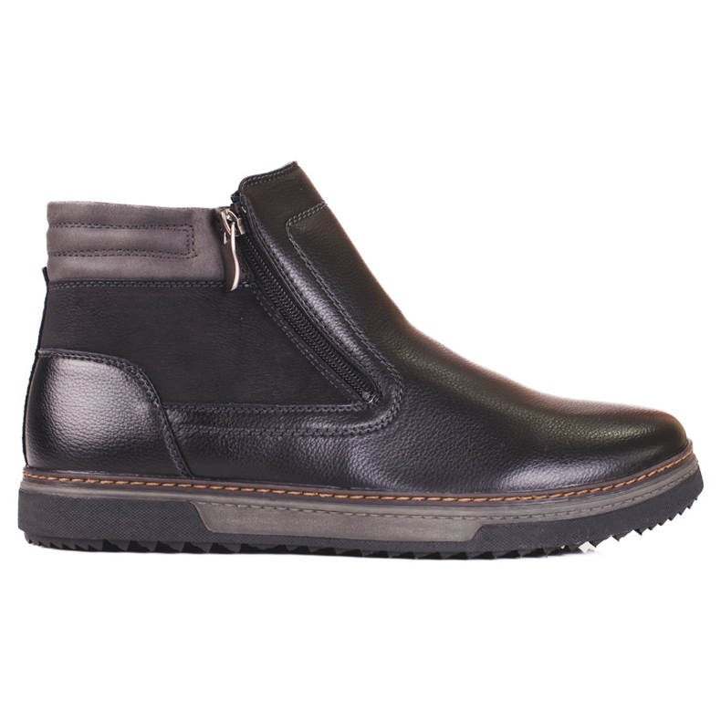 Bottes hautes pour hommes avec une fermeture éclair Shelovet le noir Bottes hautes pour hommes avec une fermeture éclair Shelovet le noir