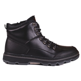 Bottines à lacets noires pour hommes le noir