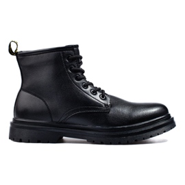 SHELOVET Bottes de randonnée en éco-cuir noir pour hommes