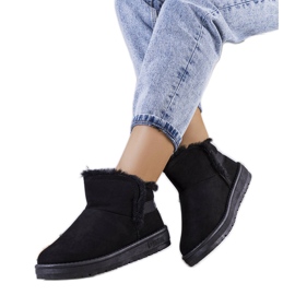 Big Star Bottes de neige noires avec fourrure KK274622