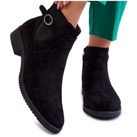 PJ1 Bottillons chauds en daim pour femmes Jodhpur Noir Janette le noir