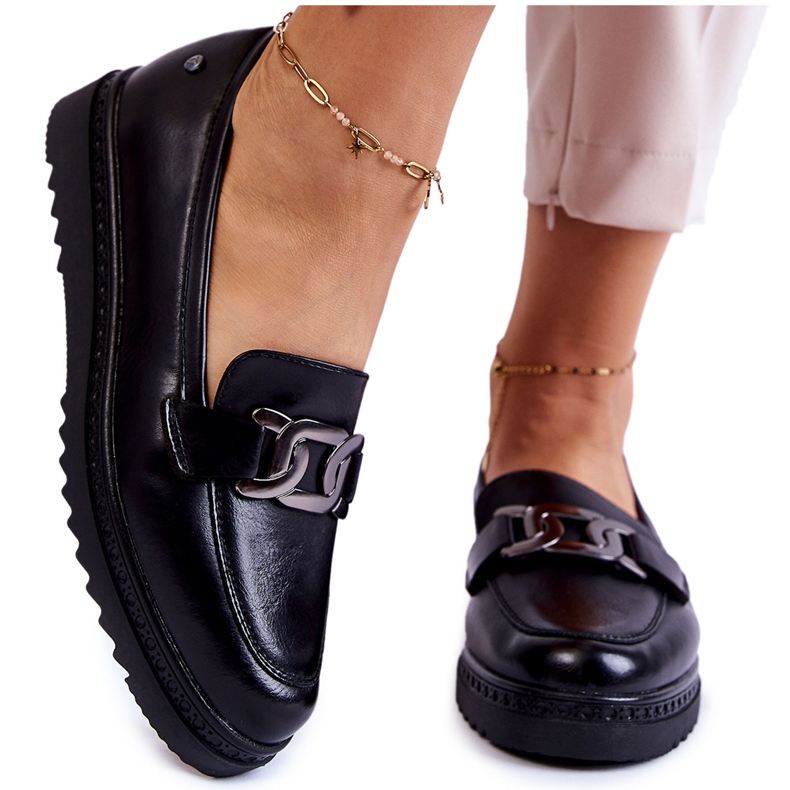 Vinceza Mocassins En Cuir Sur La Plateforme Abisso Noire le noir Vinceza Mocassins En Cuir Sur La Plateforme Abisso Noire le noir