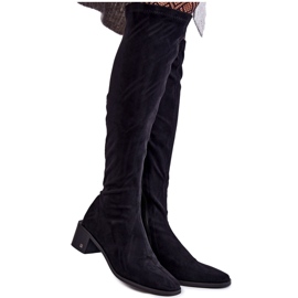 Vinceza Cuissardes en daim pour femme Noir Hessa le noir