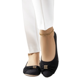 PA1 Ballerines noires avec ornement brillant comme moi