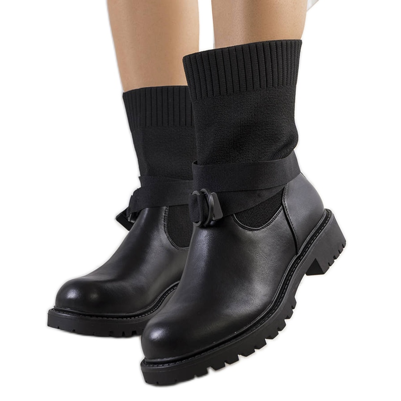 Boots noires à tige Ricky souple le noir