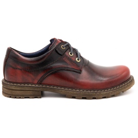 Kampol Boots homme cuir boots 32 / KC bordeaux noir