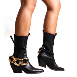 Santiags noires à chaînes Nash