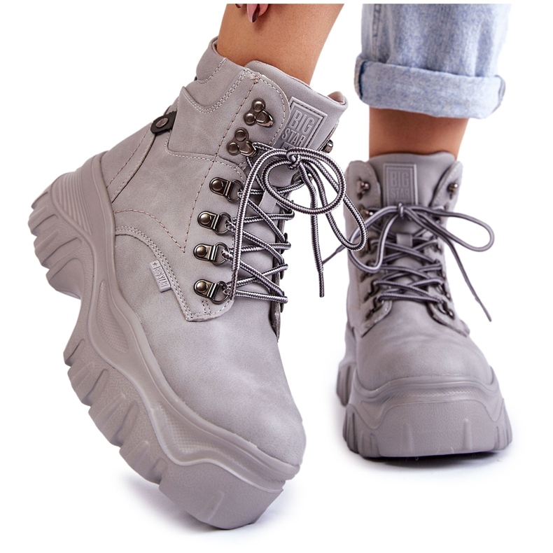 Bottes Femme Memory Foam Big Star Gris KK274367 Bottes Femme Memory Foam Big Star Gris KK274367