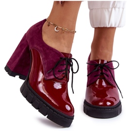 PA2 Bottes laquées en daim à la mode sur la plate-forme bordeaux Carisa rouge multicolore rose