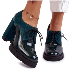 PA2 Bottes laquées en daim à la mode sur la plateforme Green Carisa vert