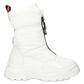 Bottes de neige des femmes blanches isolées de fourrure sur le curseur Filippo DBT4236
