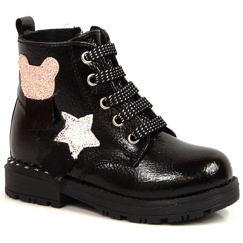 Bottes isolées noires brillantes pour filles Potocki le noir Bottes isolées noires brillantes pour filles Potocki le noir