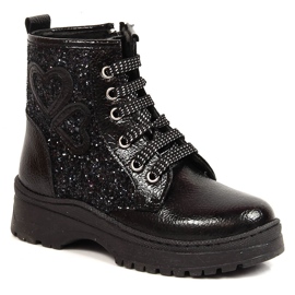 Bottes pour filles brocart isolées noir Potocki
